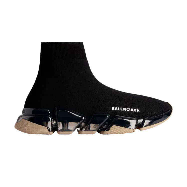 Кроссовки Balenciaga Speed 2.0 Full Clear Sole Recycled Knit Sneaker, черный
