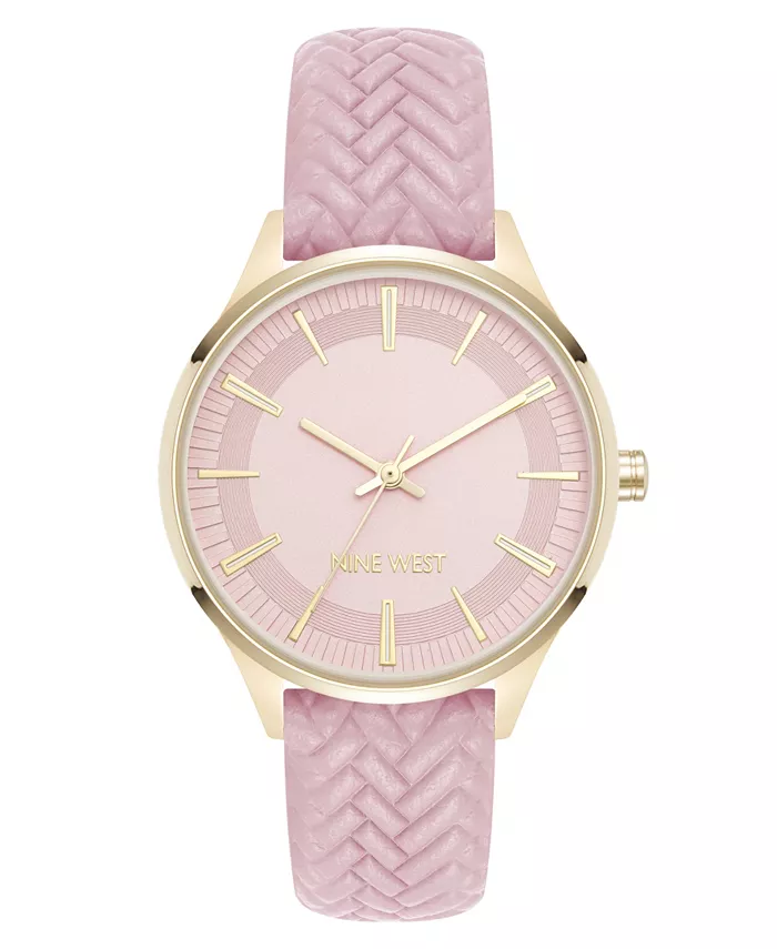 

Женские часы Quartz Boyfriend с ремешком из золотистого и розового полиуретановой кожи, 35 мм Nine West