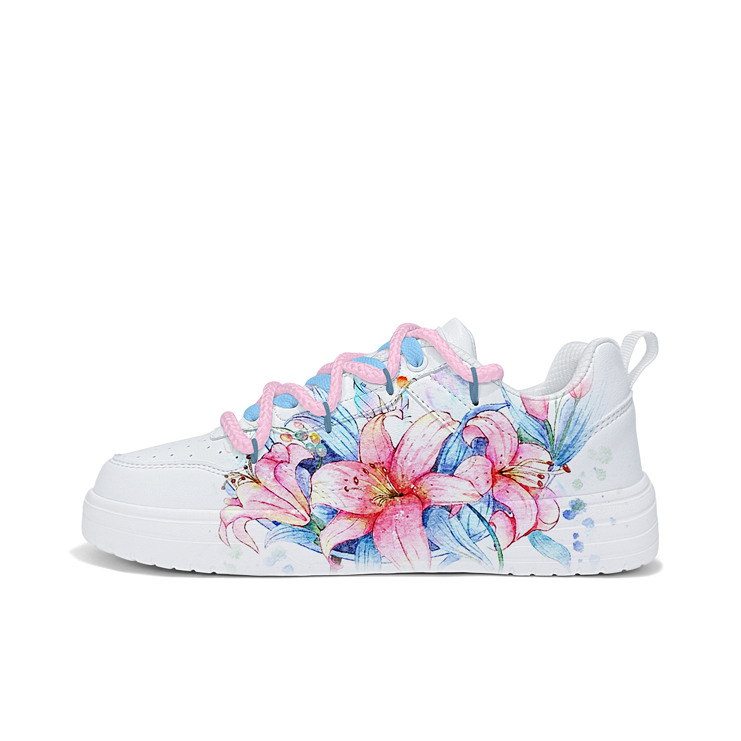 

Cold cicadas yesterday Антискользящие износостойкие легкие дышащие низкие скейтерские кроссовки унисекс белые с красной перекрестной застежкой и цепочкой ZLJ2025D