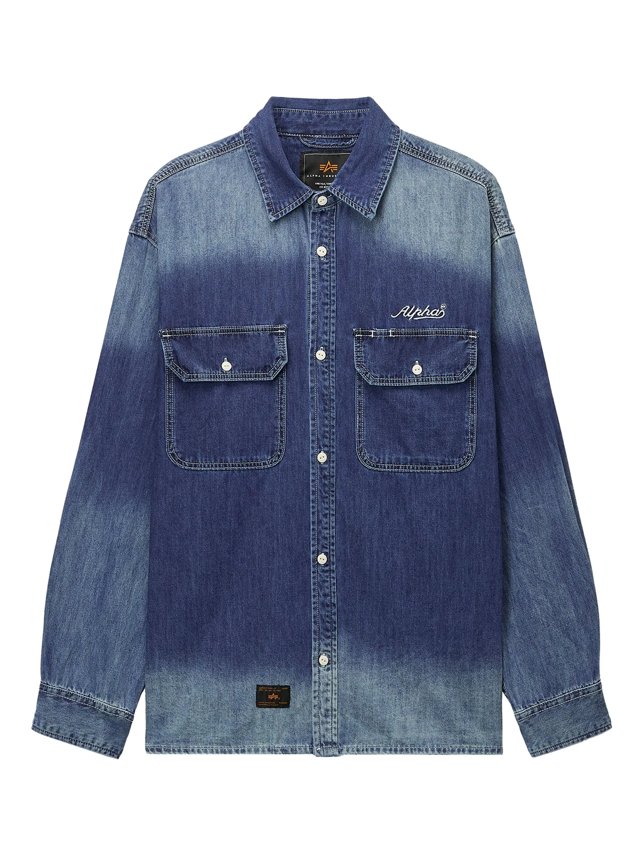 

Рубашка с эффектом омбре Alpha Industries, синий