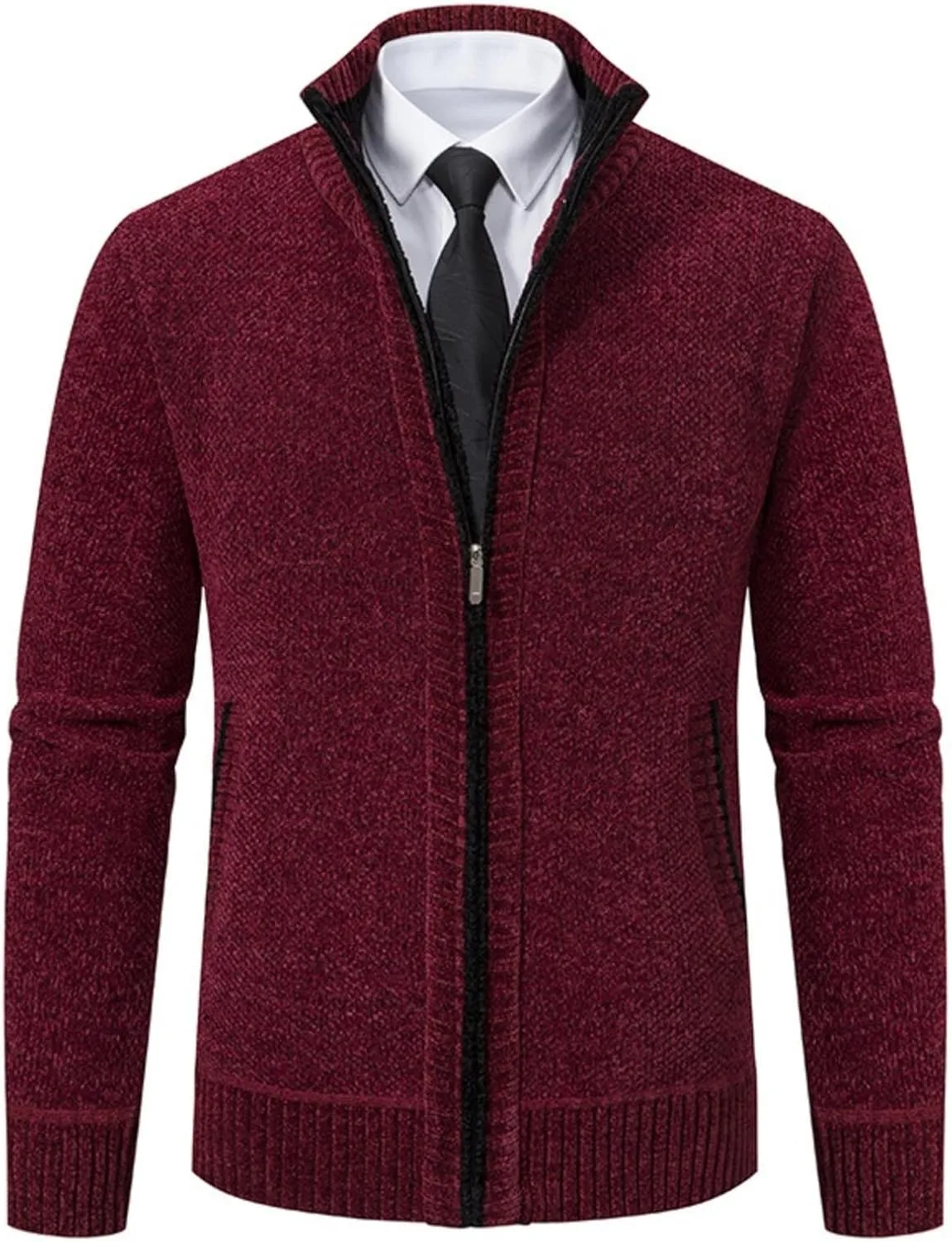 

Мужской свитер на молнии с отложным воротником GDAZMB