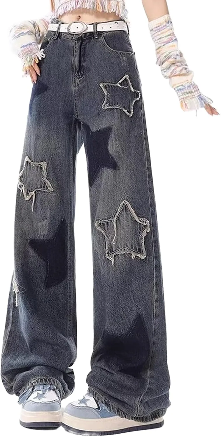 

Джинсы Star-Print с прямыми штанинами, высоким поясом FKAEZZFR