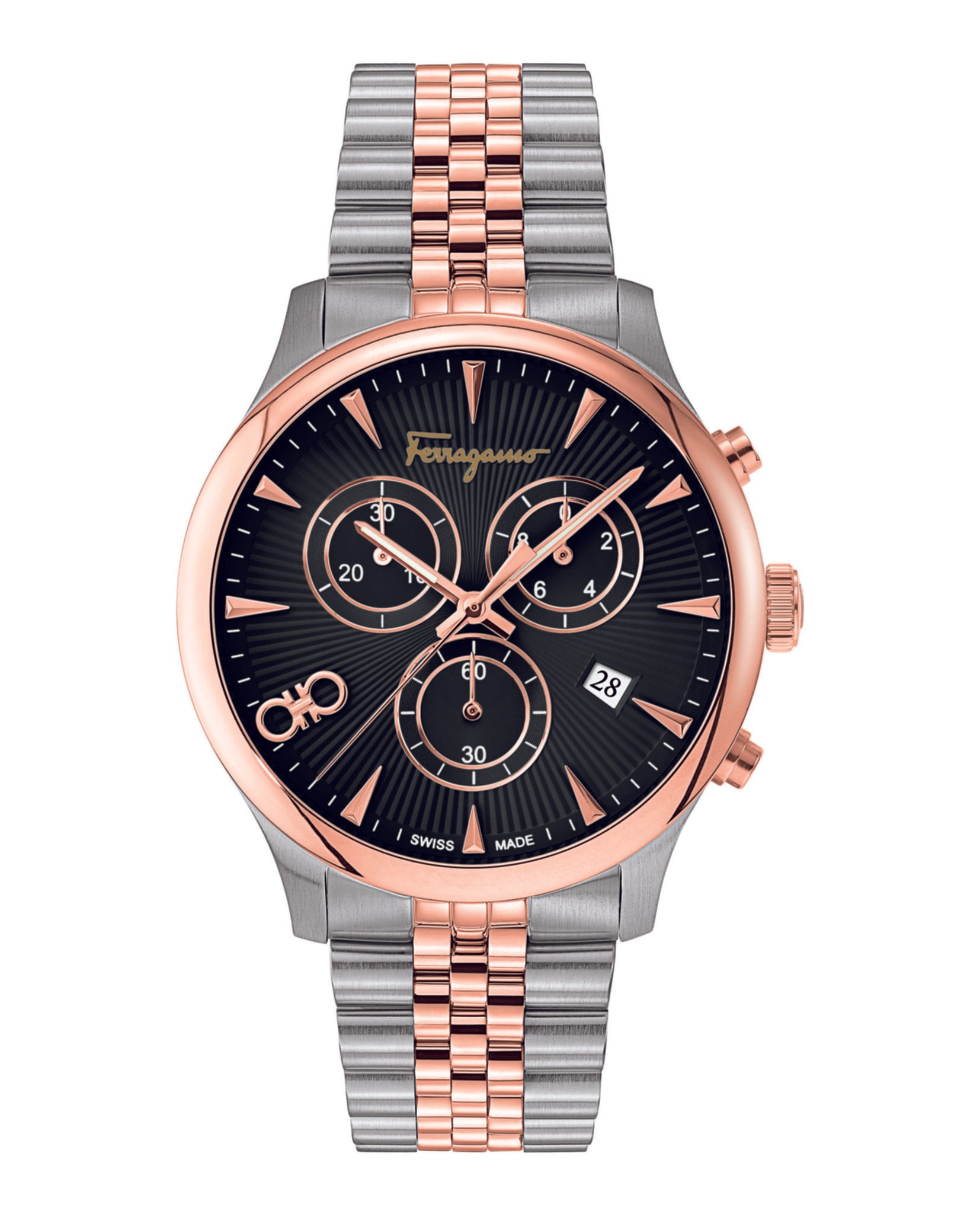 

Часы Ferragamo Duo Chrono Salvatore Ferragamo, цвет two tone/two tone/black