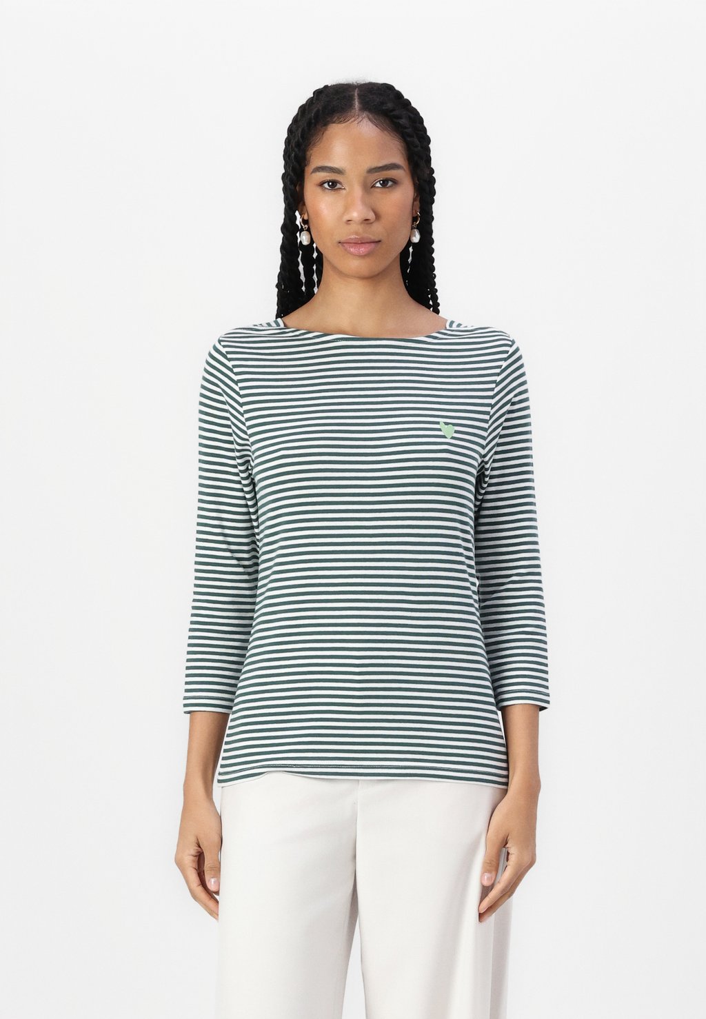 

Футболка с длинным рукавом STRIPED LONG SLEEVE TOM TAILOR, темно-зеленый
