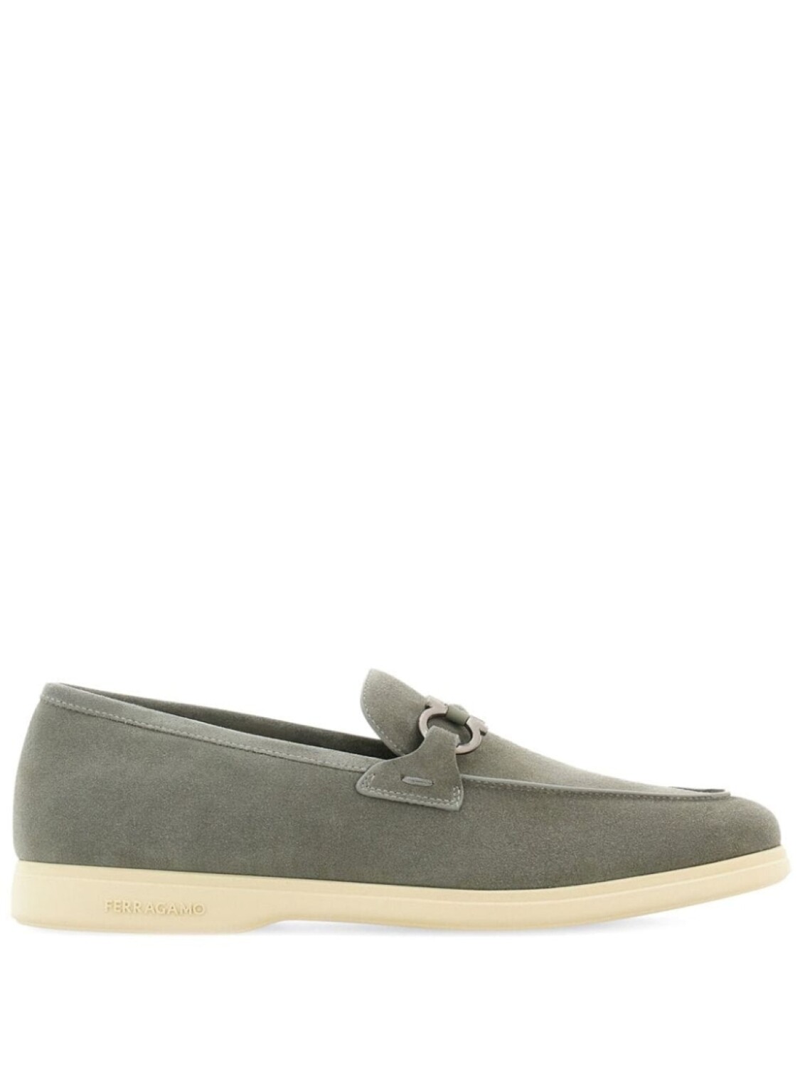 

Ferragamo лоферы с декором Gancini, серый