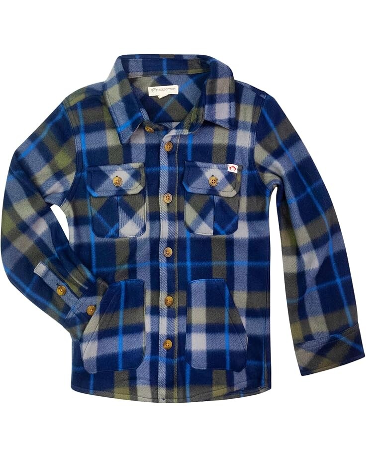

Рубашка Appaman Kids Softest Snow Fleece Shirt, цвет Olive/Navy Plaid