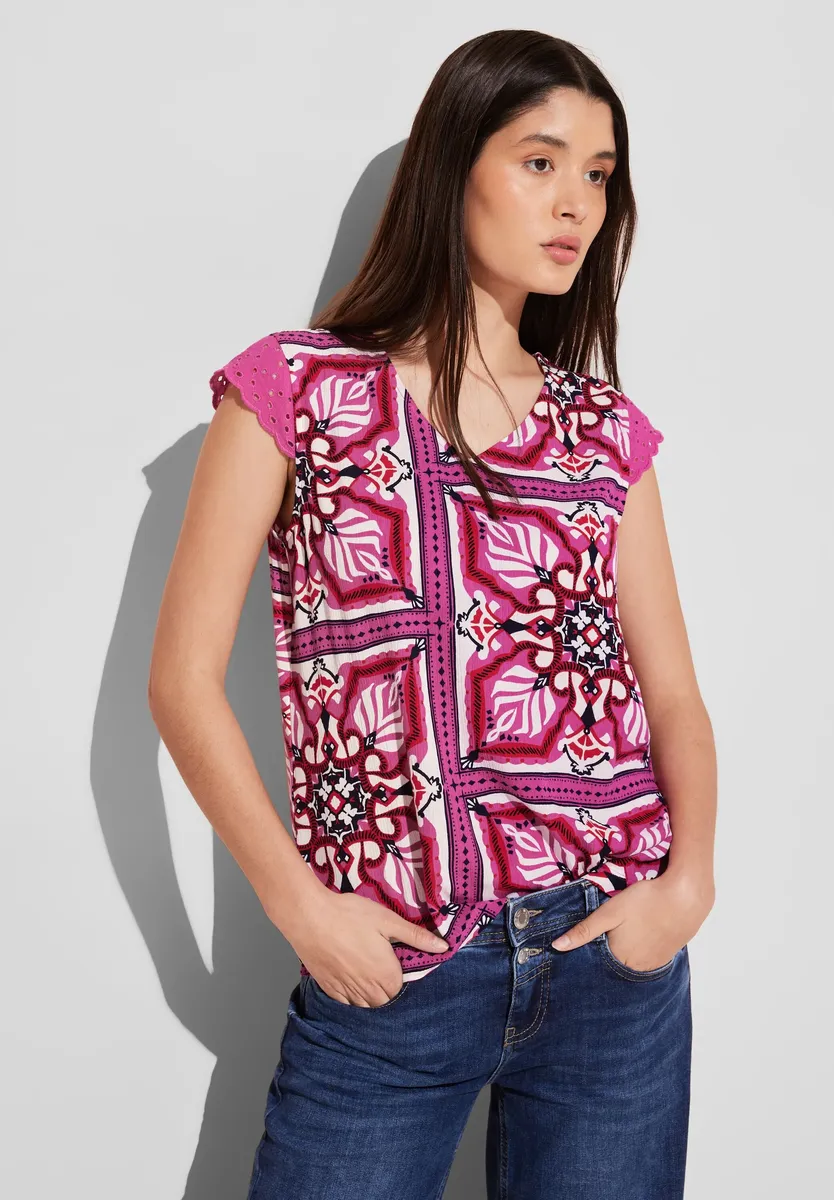 

Длинный топ STREET ONE с графическим узором, цвет Magnolia Pink