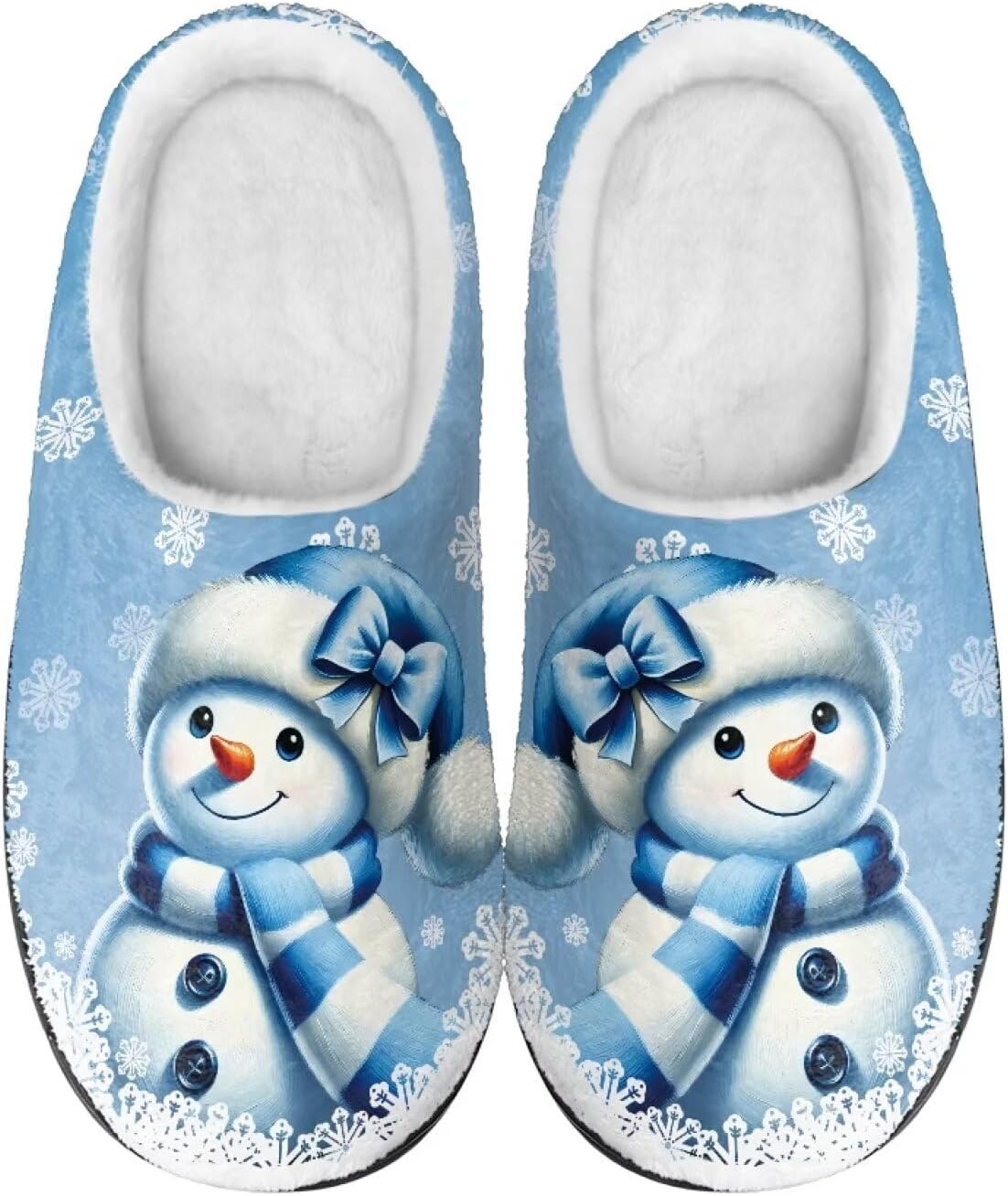 

Мужские и женские плюшевые тапочки, фланелевые теплые мягкие уютные тапочки, домашняя обувь для спальни/улицы, размеры 3-15 Zcfygdx, Cute Christmas Snowman Pattern Print