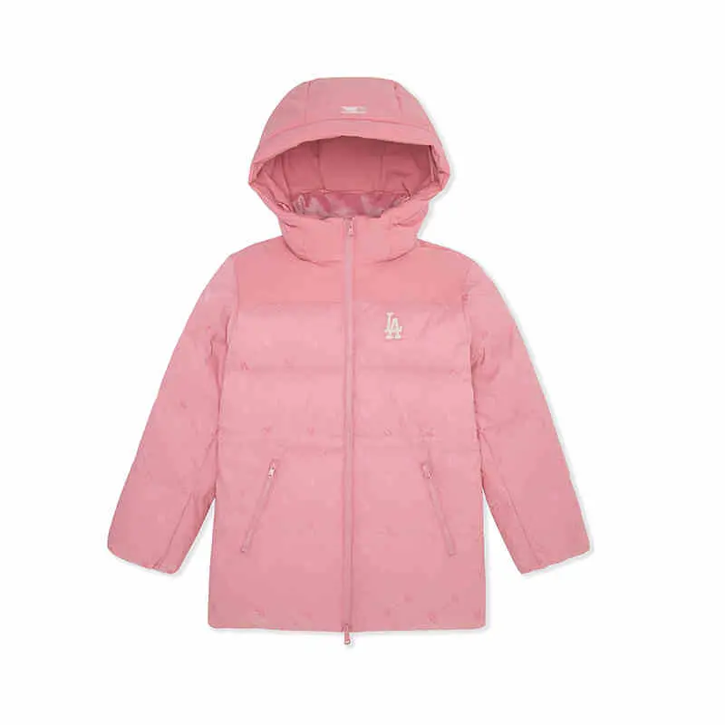 

MLB Куртка пуховая Monogram Series Los Angeles Dodgers женская розовая, Hemp Pink