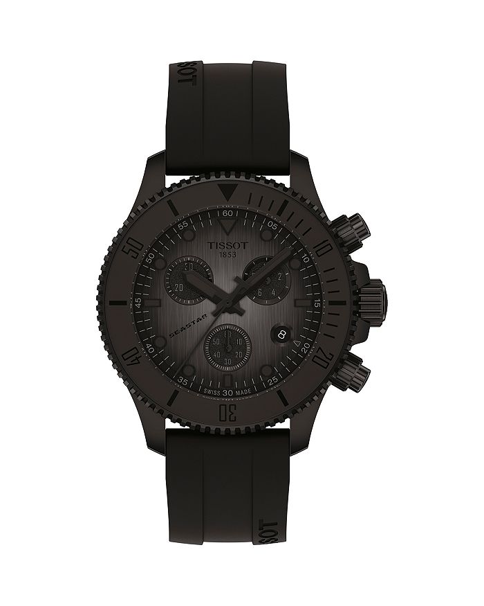 

Морские часы Seastar 1000 с кварцевым механизмом и хронографом, 38 мм Tissot, черный