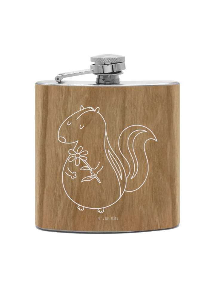 

Mr. & Mrs. Panda Фляга Flachmann Rotkehlchen Schlitten mit Spruch in Braun