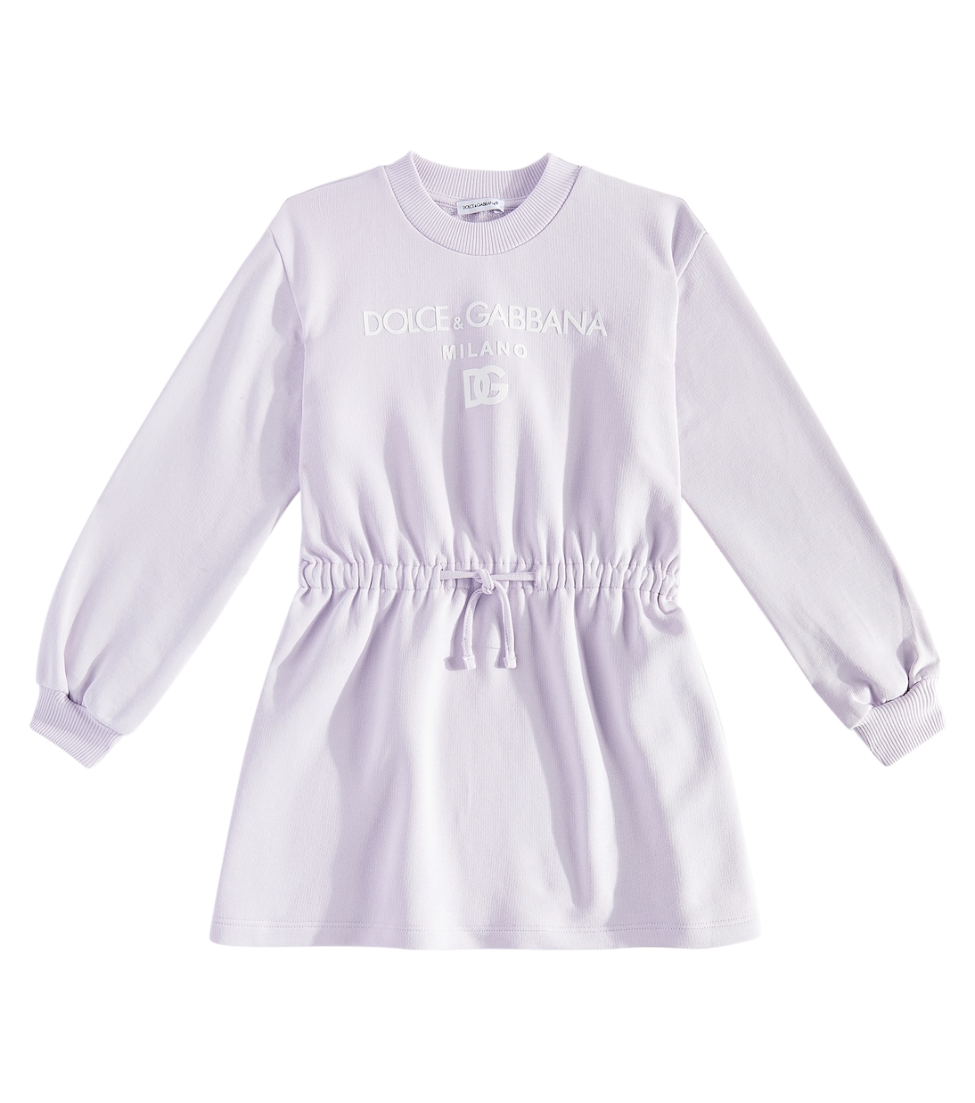 

Платье из хлопкового джерси с логотипом Dolce&Gabbana Kids, Glicine