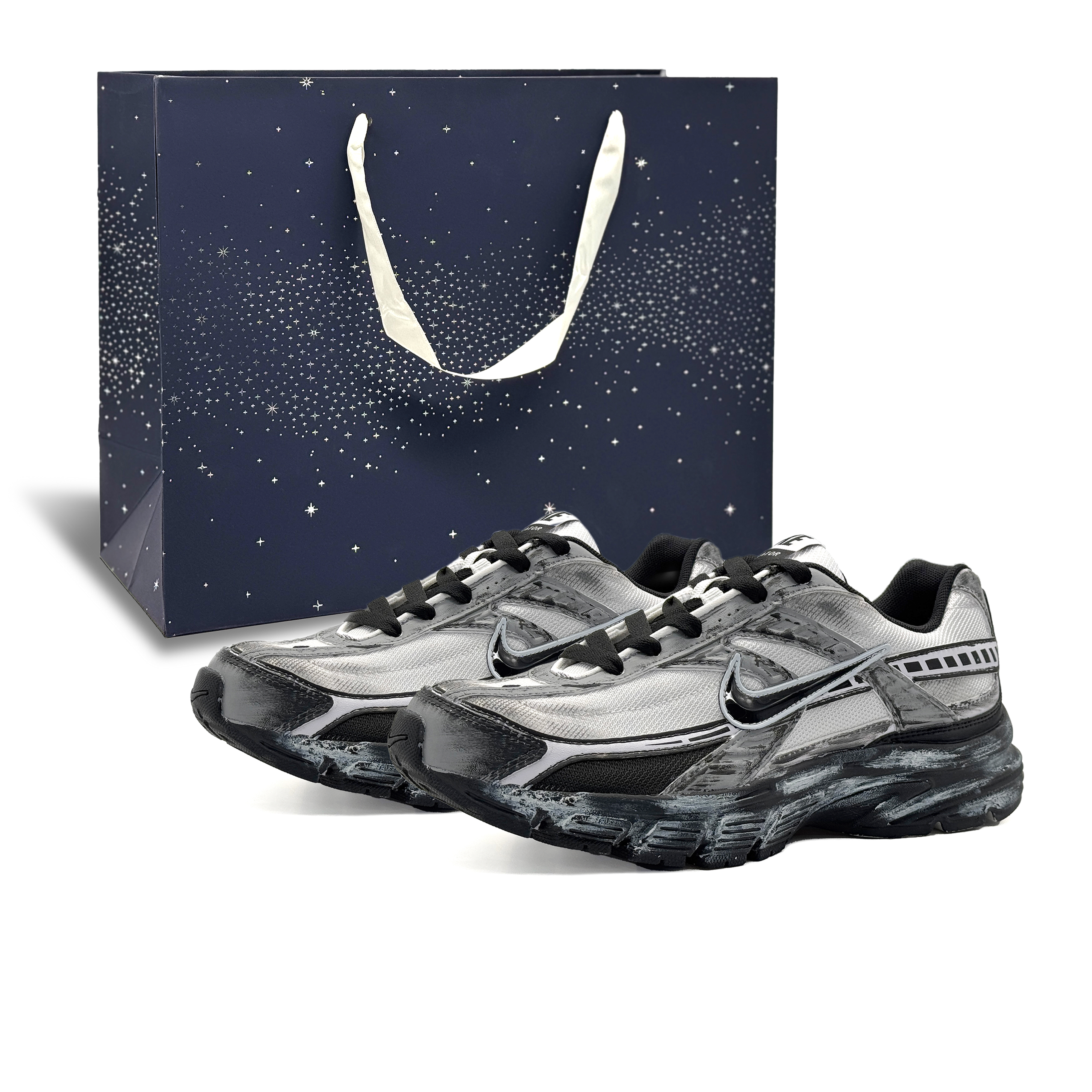 

Nike Кроссовки Initiator с амортизацией и воздухопроницаемостью, мужские, черно-серые