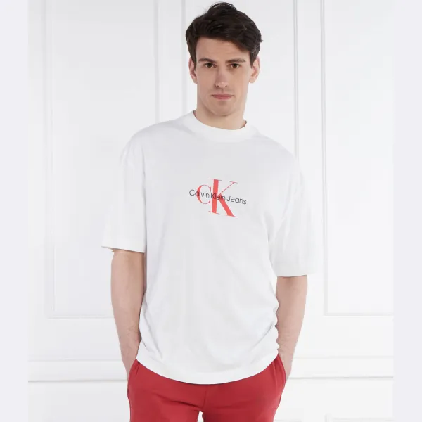 Футболка с архивным монологом классического кроя Calvin Klein, белый — фото 2