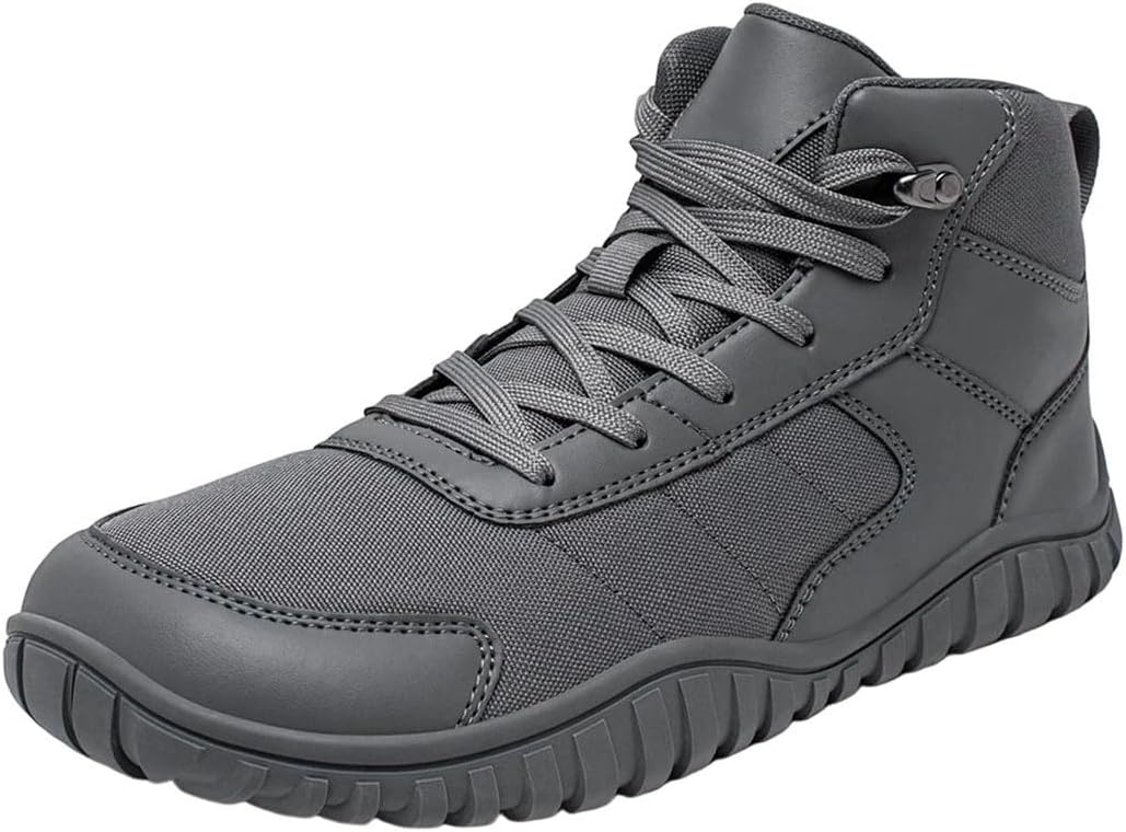 

Мужские кроссовки с средней голенью и широкой носочной частью, походные ботинки для улицы, противоскользящие, из искусственной кожи Generic, серый