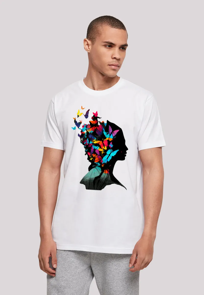 

F4NT4STIC Футболка "Butterfly Silhouette TEE UNISEX", принт, белый