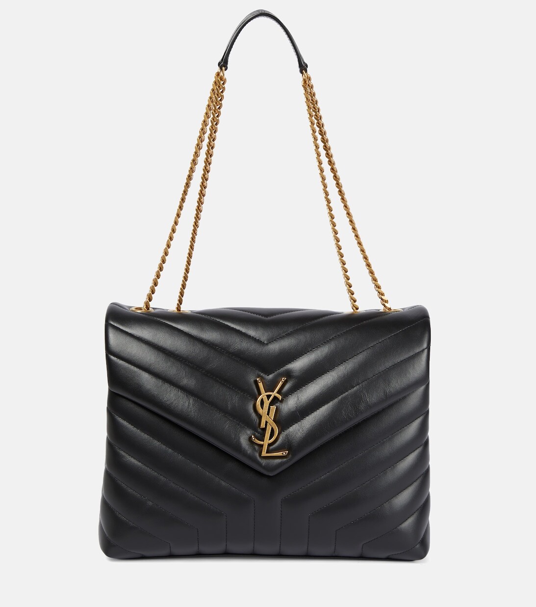 

Сумка на плечо Loulou среднего размера из кожи Saint Laurent, черный