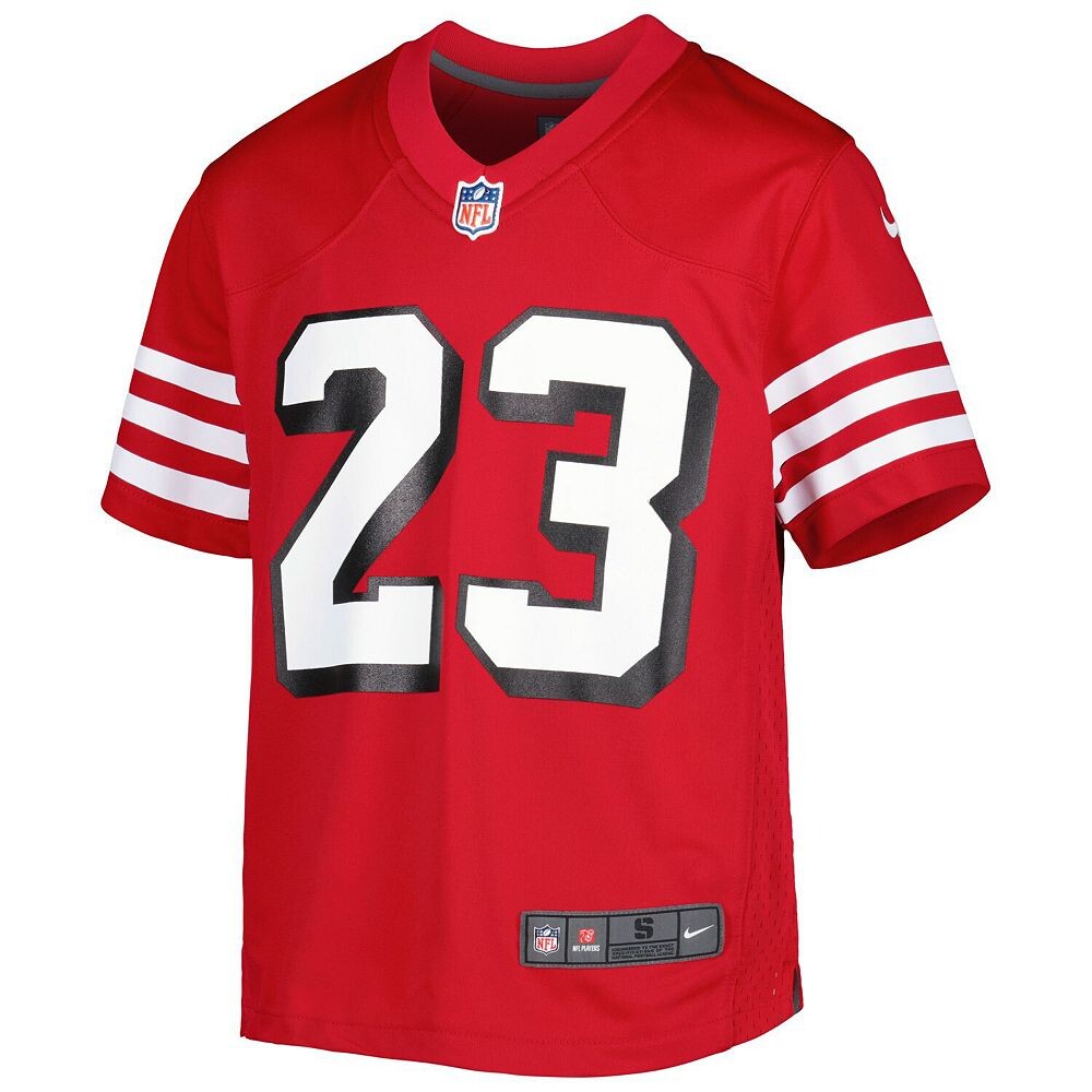 Молодежная игровая майка Nike Christian McCaffrey Scarlet San Francisco 49ers, красный — фото 3