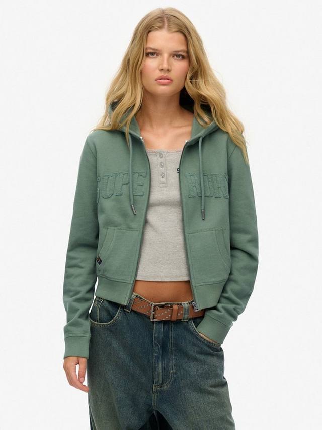 

Athletic Essentials тонированная укороченная худи с молнией Superdry, Laurel Khaki