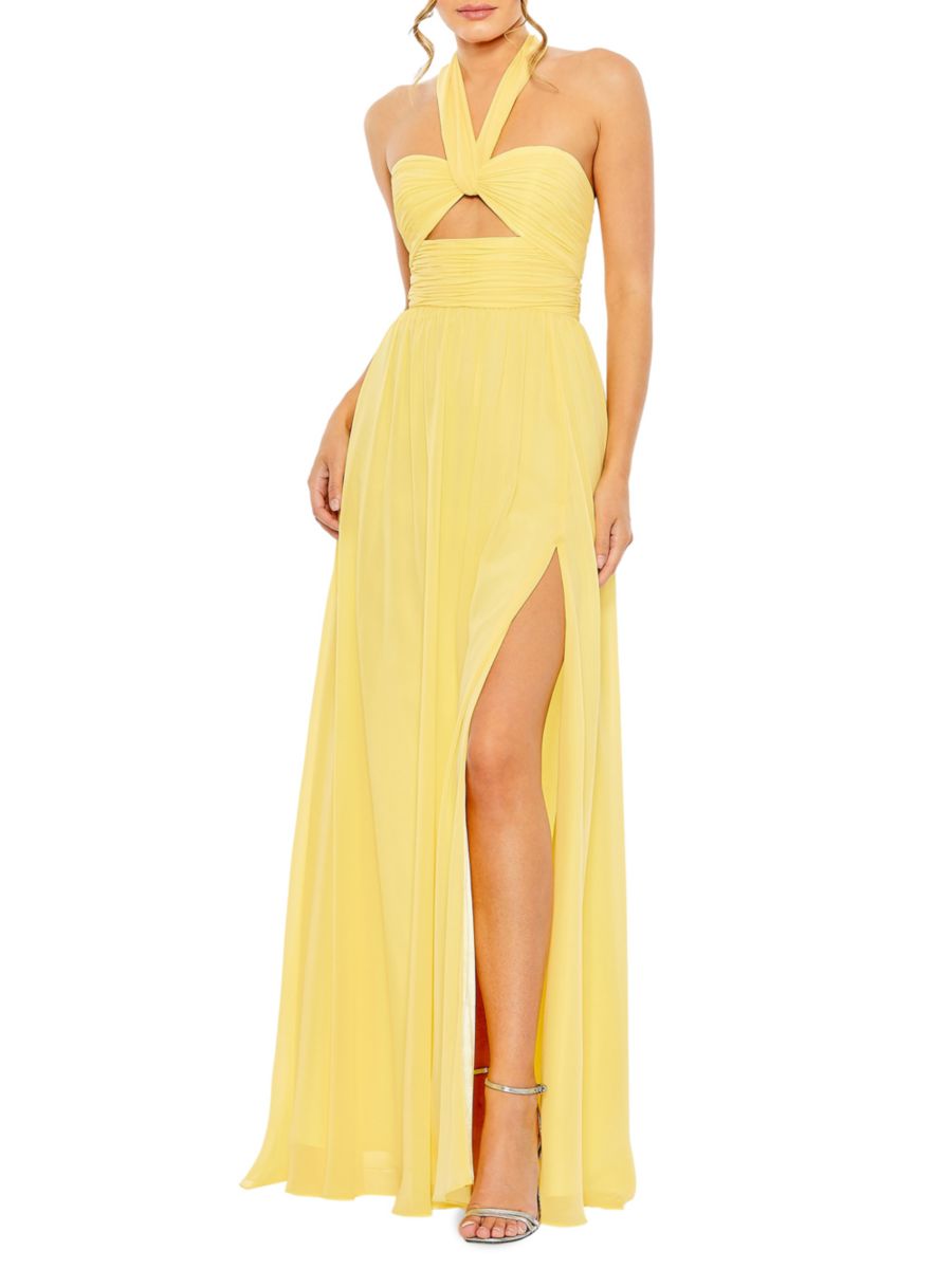 

Платье с вырезом на шее Mac Duggal, цвет Sunshine