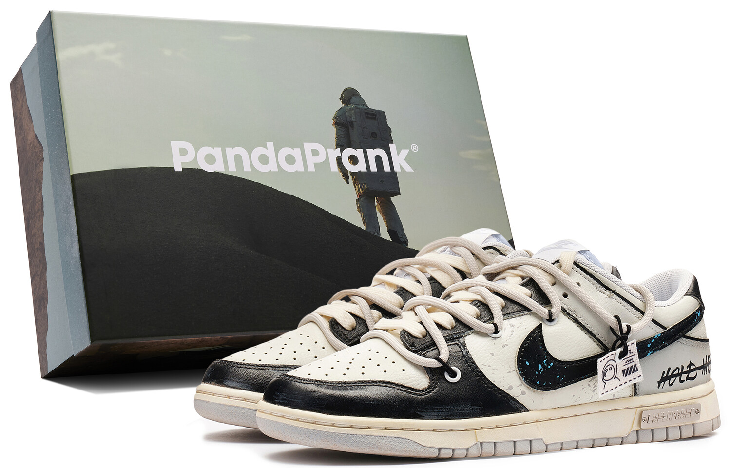 

Кроссовки Nike Dunk Skateboard Shoes Men Low-Top Black White Blue