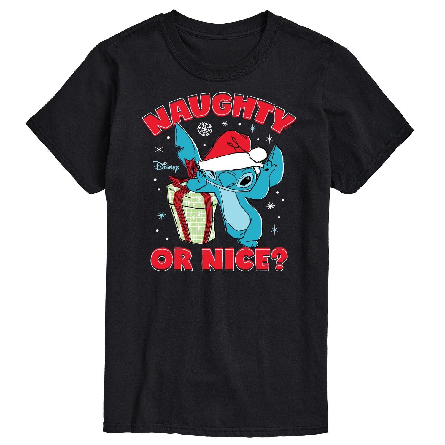 

Футболка 's Lilo & Stitch Big & Tall с рисунком Naughty Or Nice, Black Disney, черный