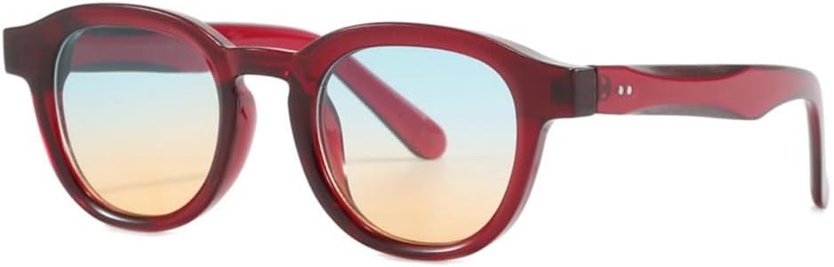 

Круглые солнцезащитные очки для женщин, прозрачная оправа, линзы Ocean, защита от УФ-излучения UV400, мужские очки с заклепками для занятий спортом на открытом воздухе, бега и езды generic, Red Blue