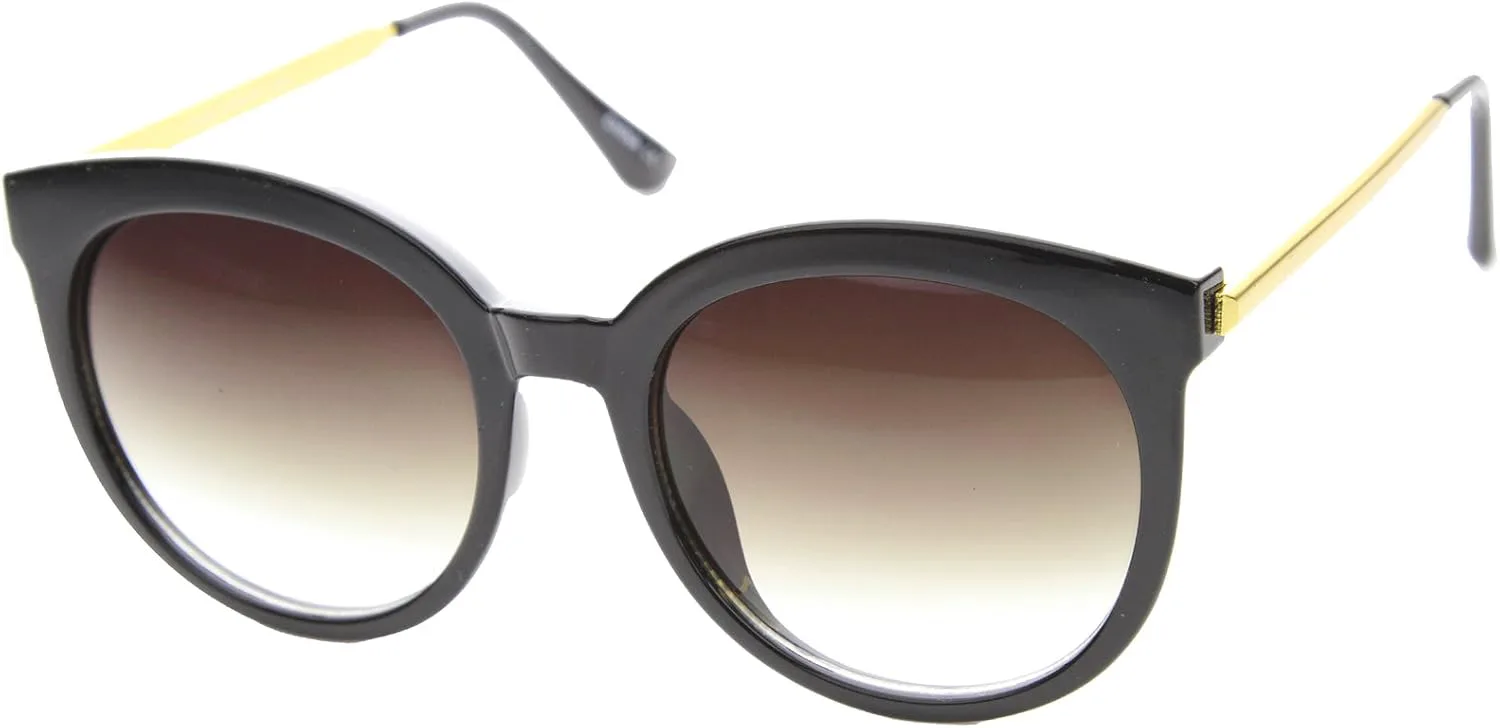 

Солнцезащитные очки zeroUV в современном стиле с металлическими дужками, тонированными линзами, в оправе из рогового стекла, диаметр линз 55 мм, Black-gold / Lavender