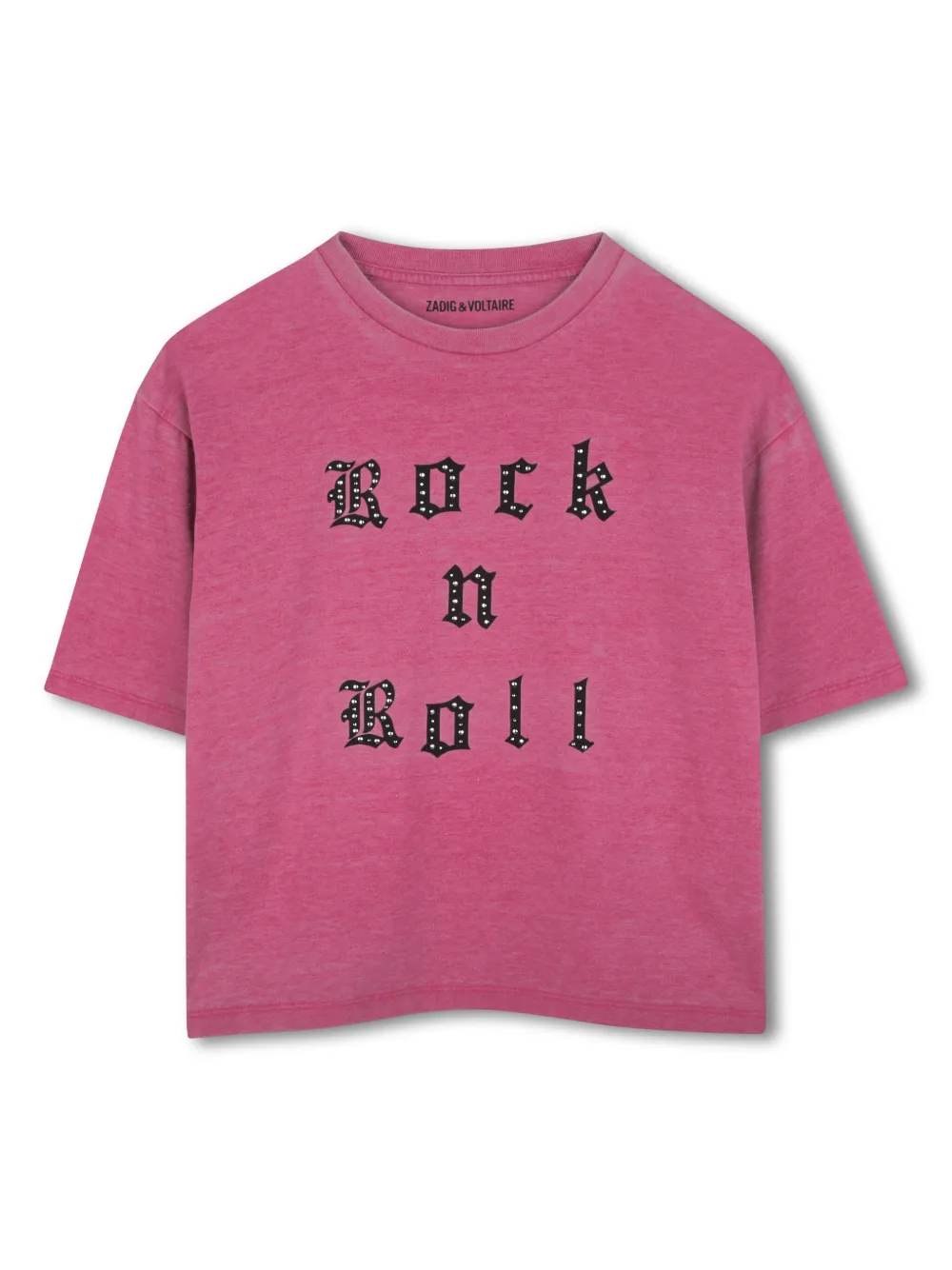 

Футболка со стразами Zadig & Voltaire Kids, розовый