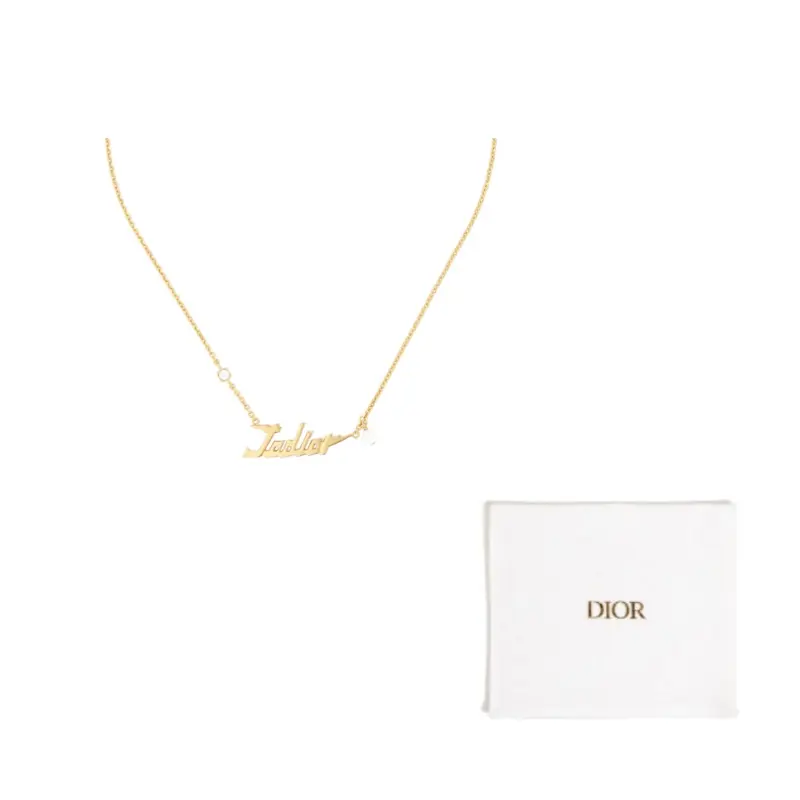 

DIOR Белое ожерелье J'A White Resin, White Faux Crystal, Metal для женщин