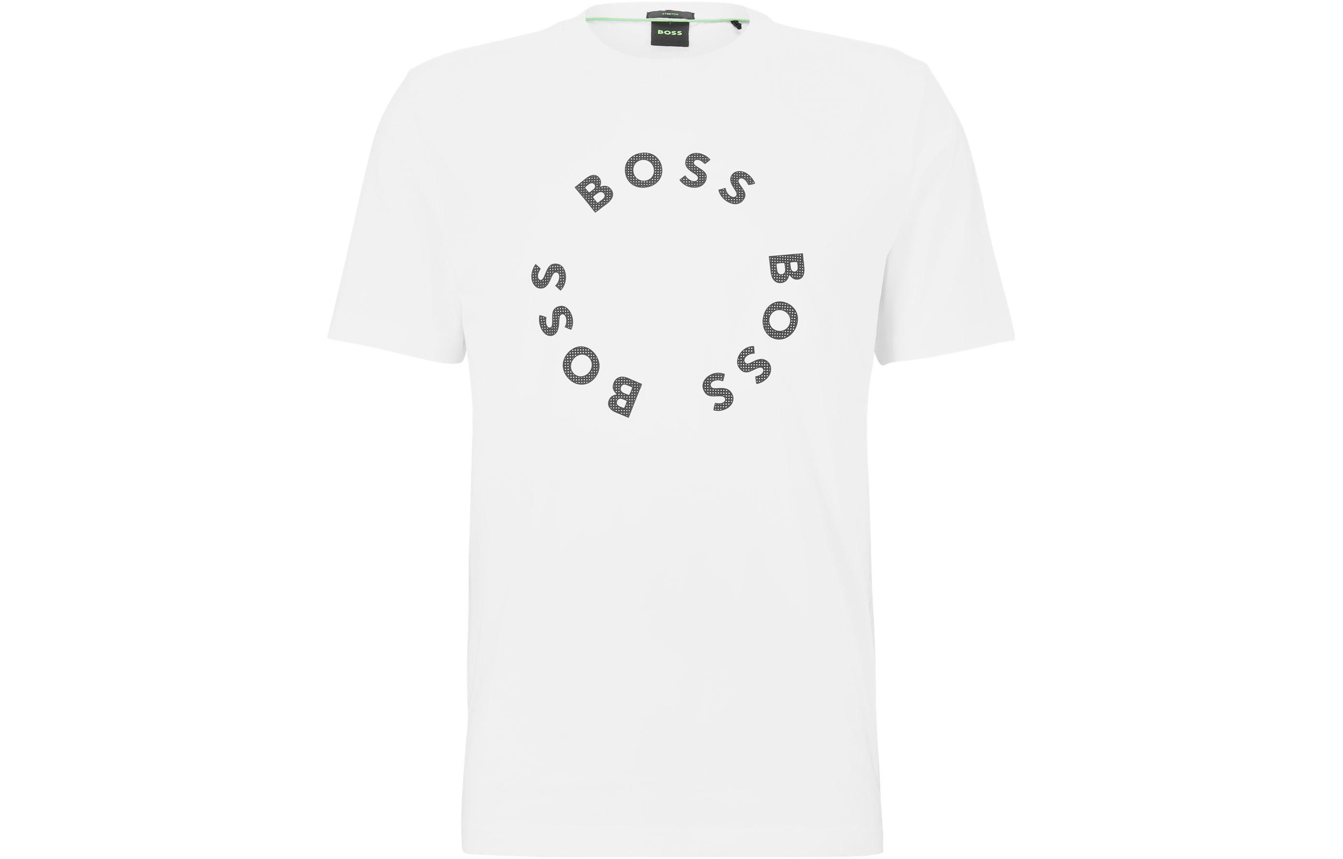 

HUGO BOSS Футболка мужская белая SS23, Белый, HUGO BOSS Футболка мужская белая SS23