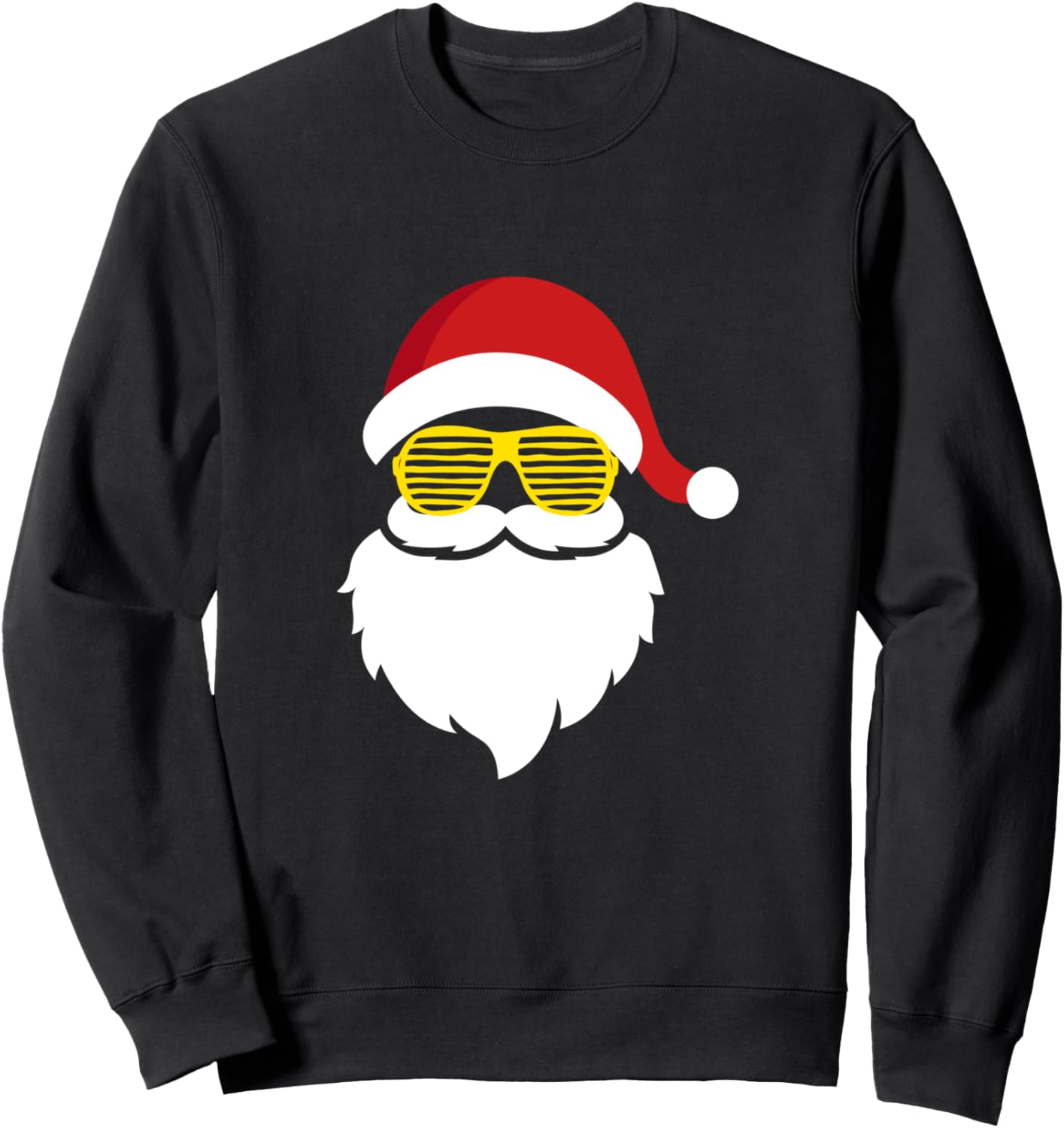 

Забавная рождественская толстовка с изображением лица Санта-Клауса в солнцезащитных очках, шляпе и бороде Holiday Fun Designs, черный