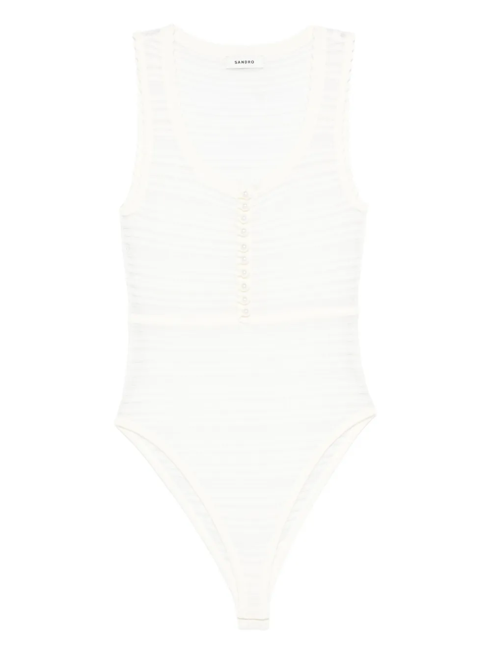 

Трикотажное боди с декоративными пуговицами Sandro, белый