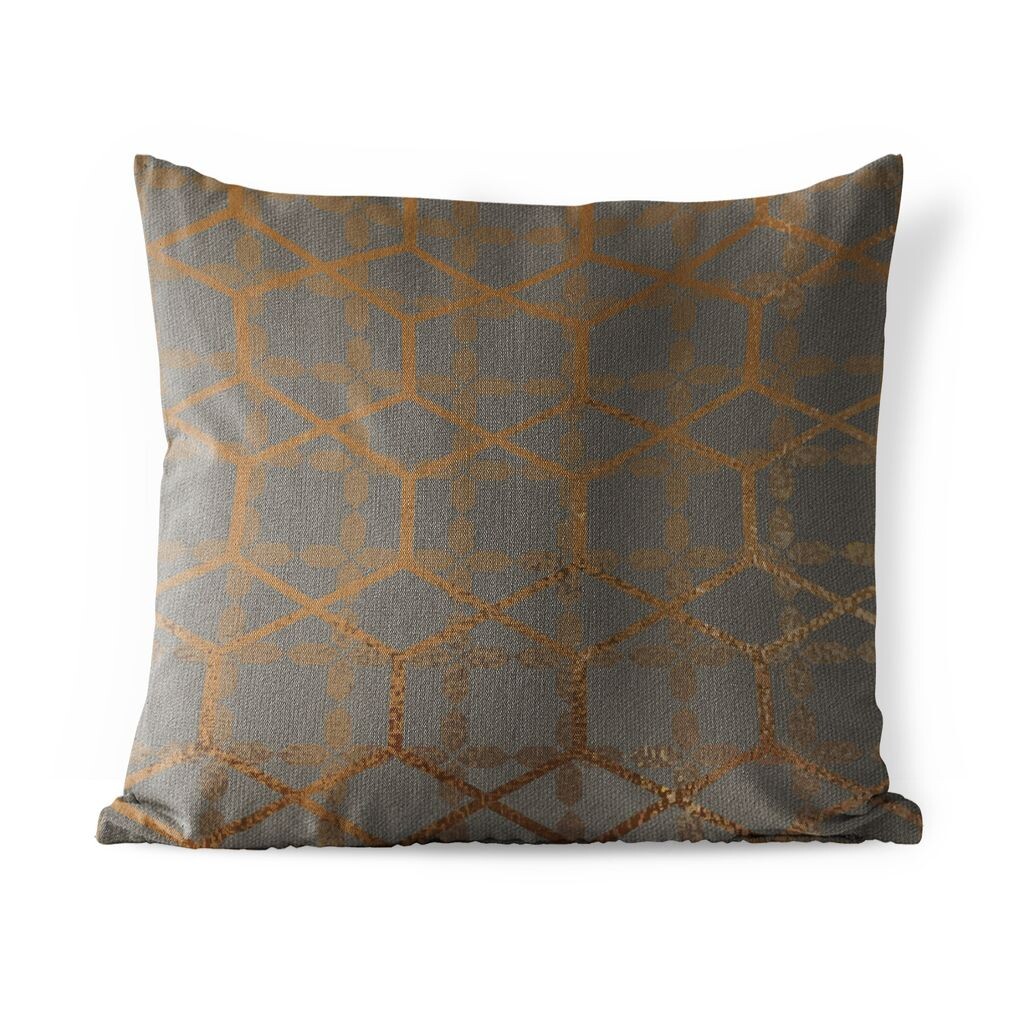 

Уличная подушка MuchoWow - Дизайн - Шестиугольник - Серый - 50x50 см - Устойчивость к атмосферным воздействиям - Подушка для отдыха - Чехол на подушку - Хлопчатобумажная ткань - Декоративные чехлы на подушки, мультиколор