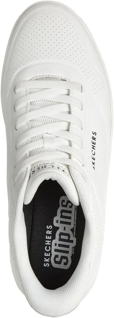 Кроссовки Skechers Uno Ctl-Laying Men's Hands Free Low Trainers, White Duraleather Mesh — фото 3