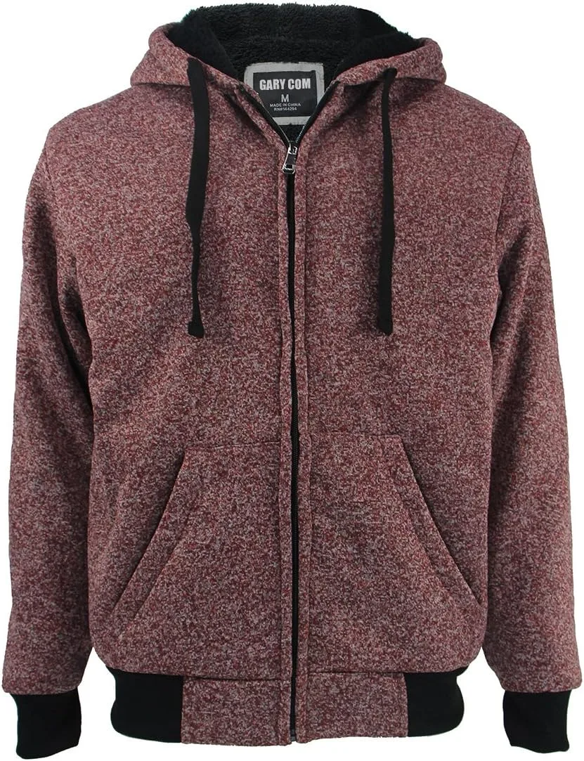 

Gary Com Толстовка с капюшоном Heavyweight Sherpa для мужчин, утепленная флисом, на молнии