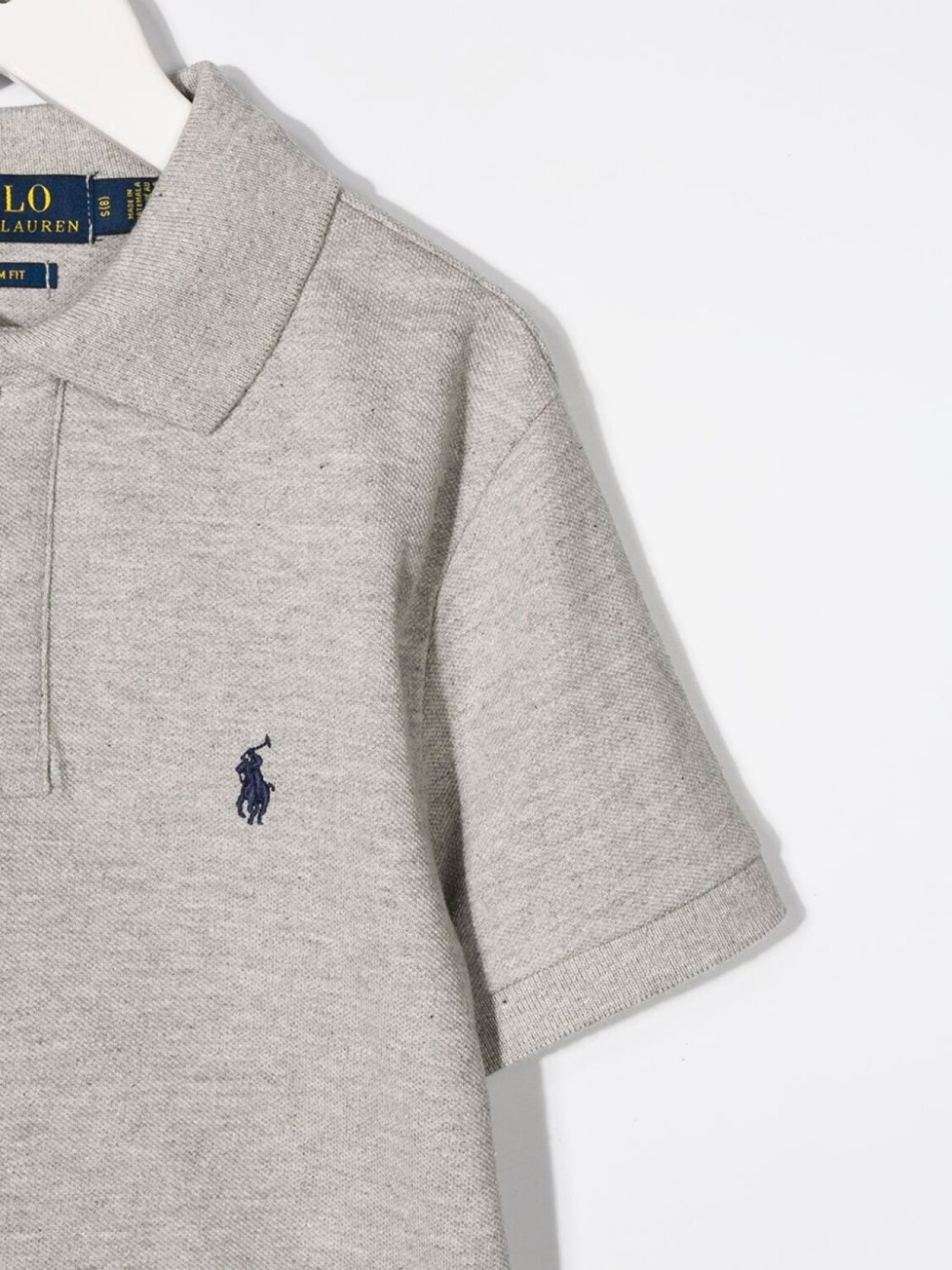 Рубашка поло с вышитым логотипом Ralph Lauren Kids, серый — фото 3