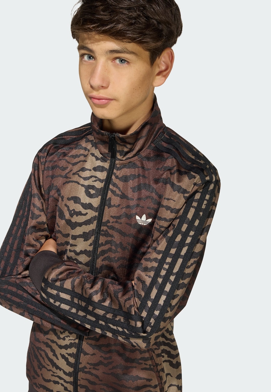 Толстовка с капюшоном на молнии ADIDAS ORIGINALS Firebird, Brown/Brocade — фото 4