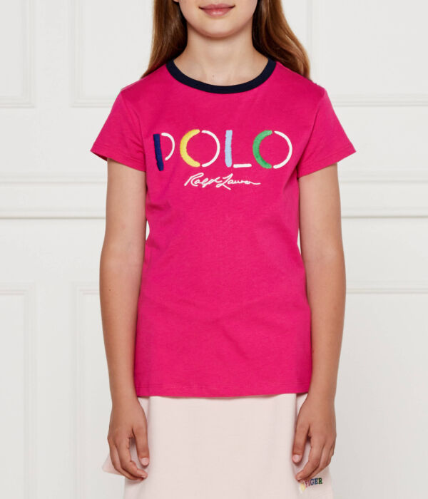 

Футболка детская Polo Ralph Lauren с контрастным воротником, розовый