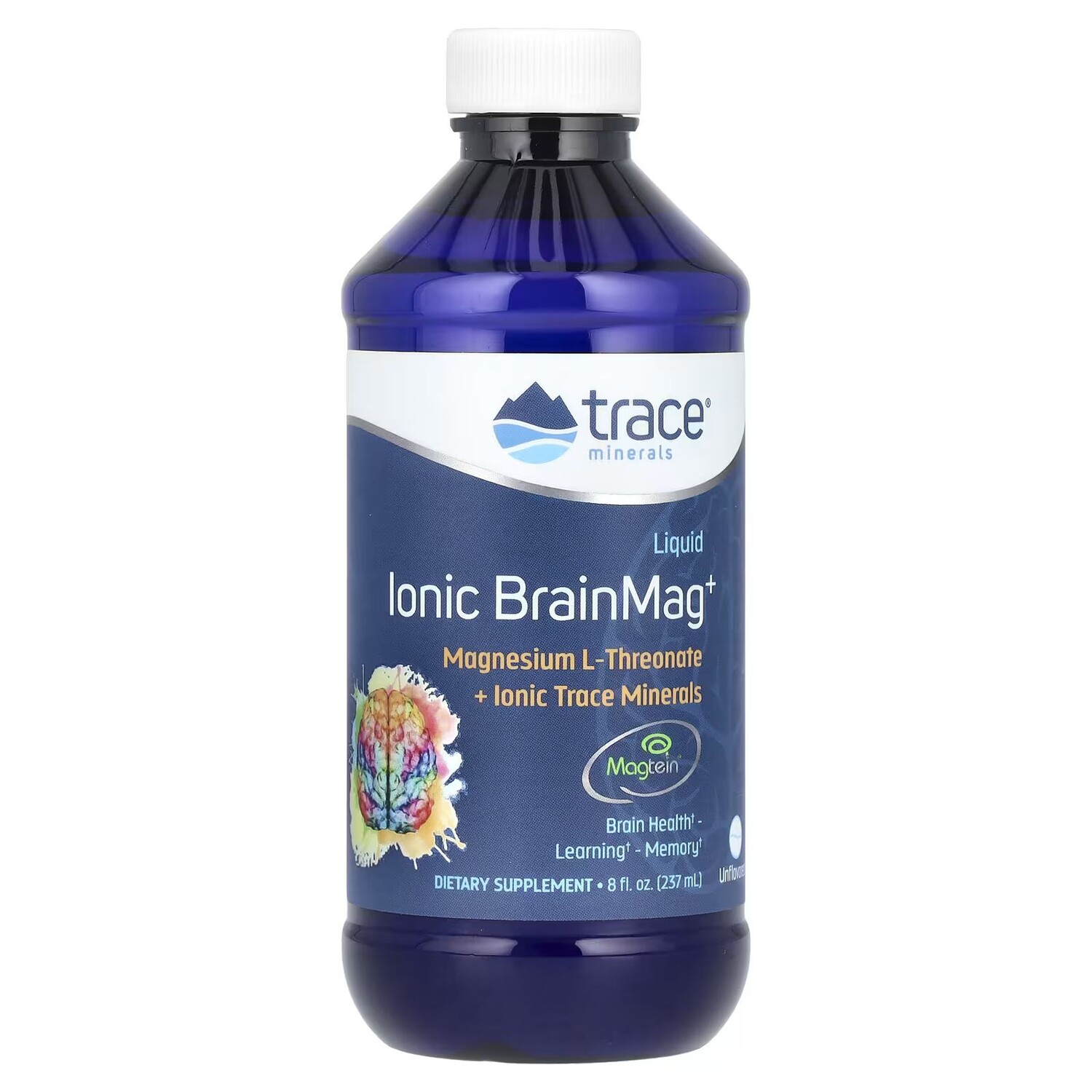 

Liquid Ionic BrainMag+, без вкуса, 8 жидких унций (237 мл) Trace Minerals