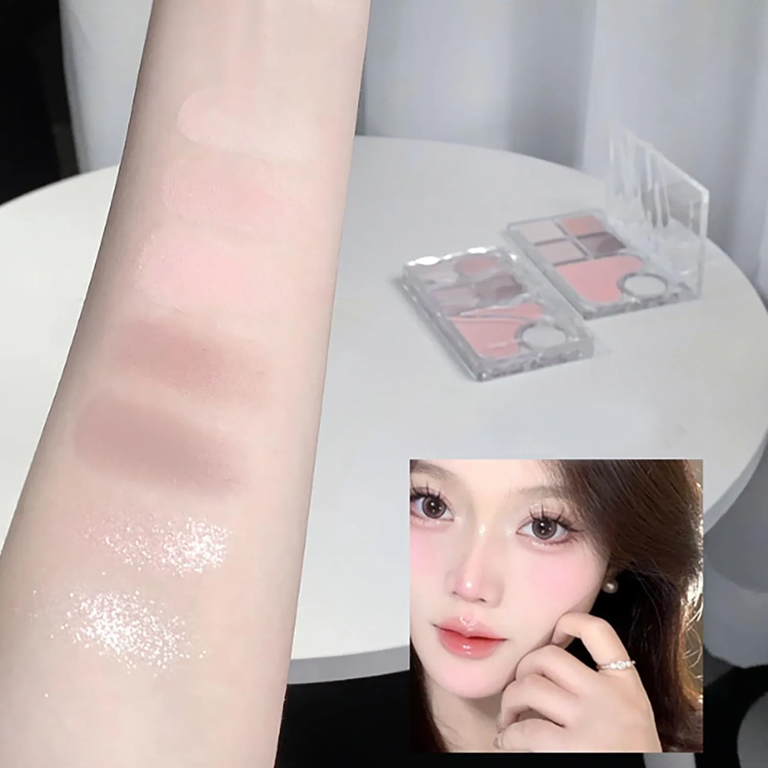 Тени для век матовые Crouchy Cosmetics 1 шт светлый розовый — фото 4