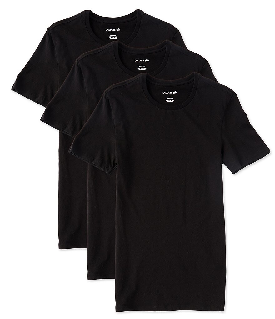 

Lacoste Essential Футболки с круглым вырезом, набор из 3 шт., черный