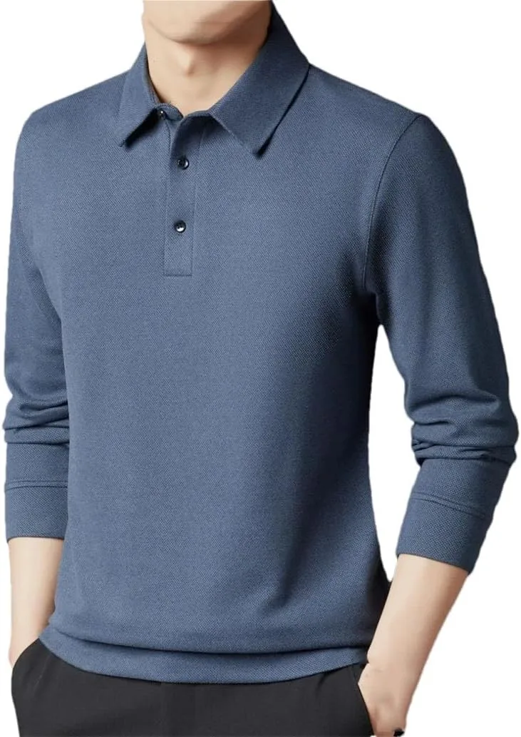 

Мужской вязаный пуловер с отложным воротником и пуговицами Suvoiier