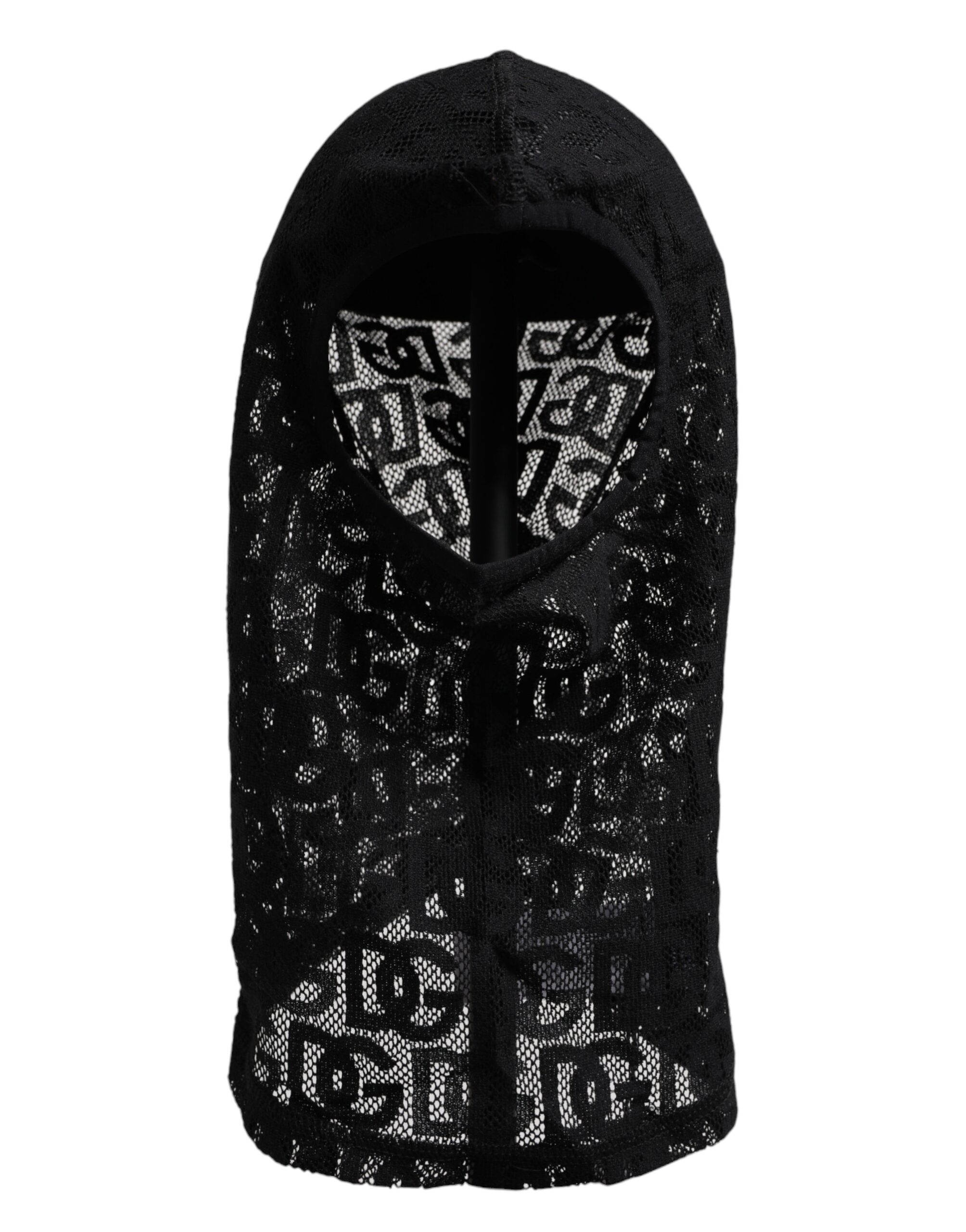 

Черная сетчатая хлопковая лыжная маска с логотипом и балаклавой Dolce & Gabbana