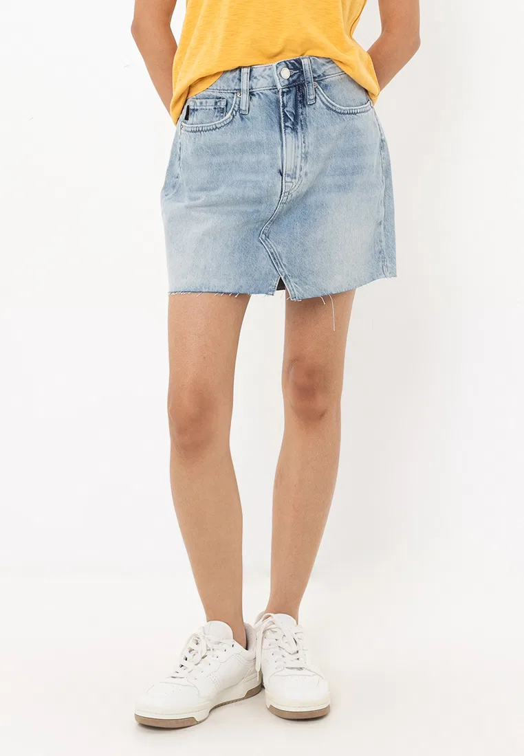Джинсовая мини-юбка, винтажный стиль Superdry, индиго