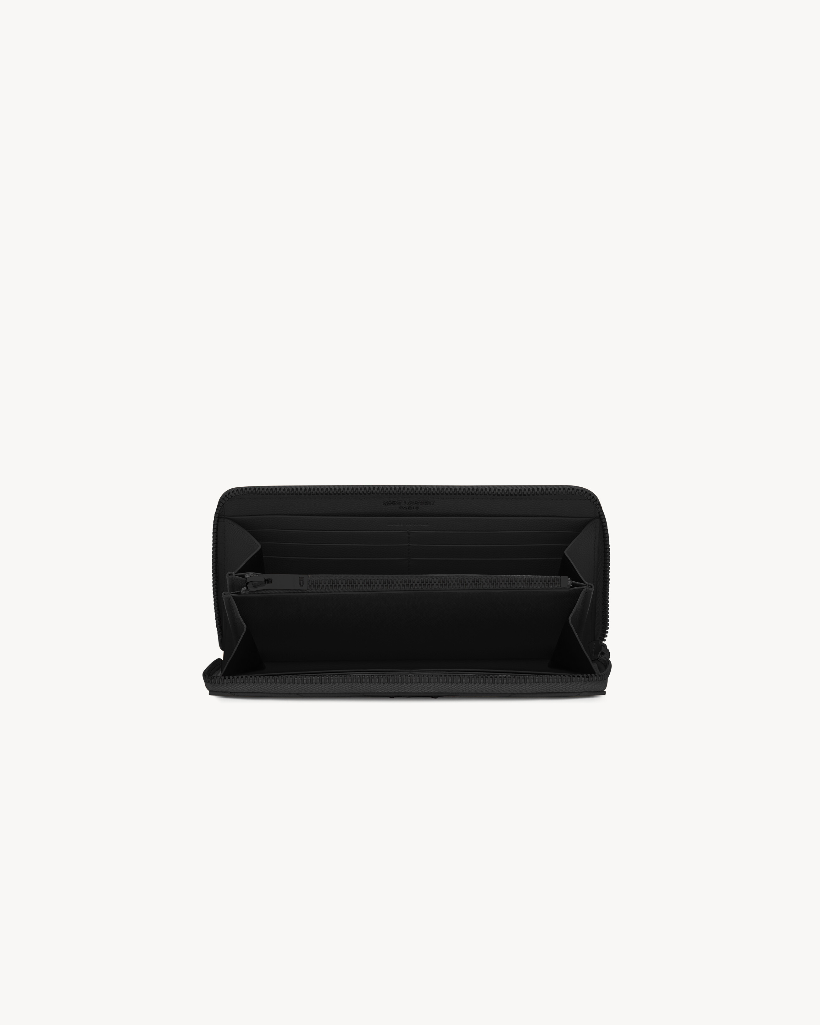 Кошелек на молнии CASSANDRE MATELASSÉ из кожи Grain de Poudre SAINT LAURENT, черный — фото 4