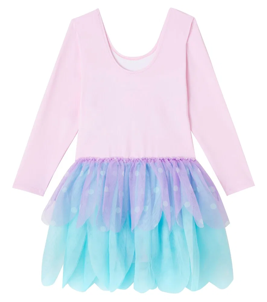 Платье с принтом и оборками Stella McCartney Kids, мультиколор — фото 3