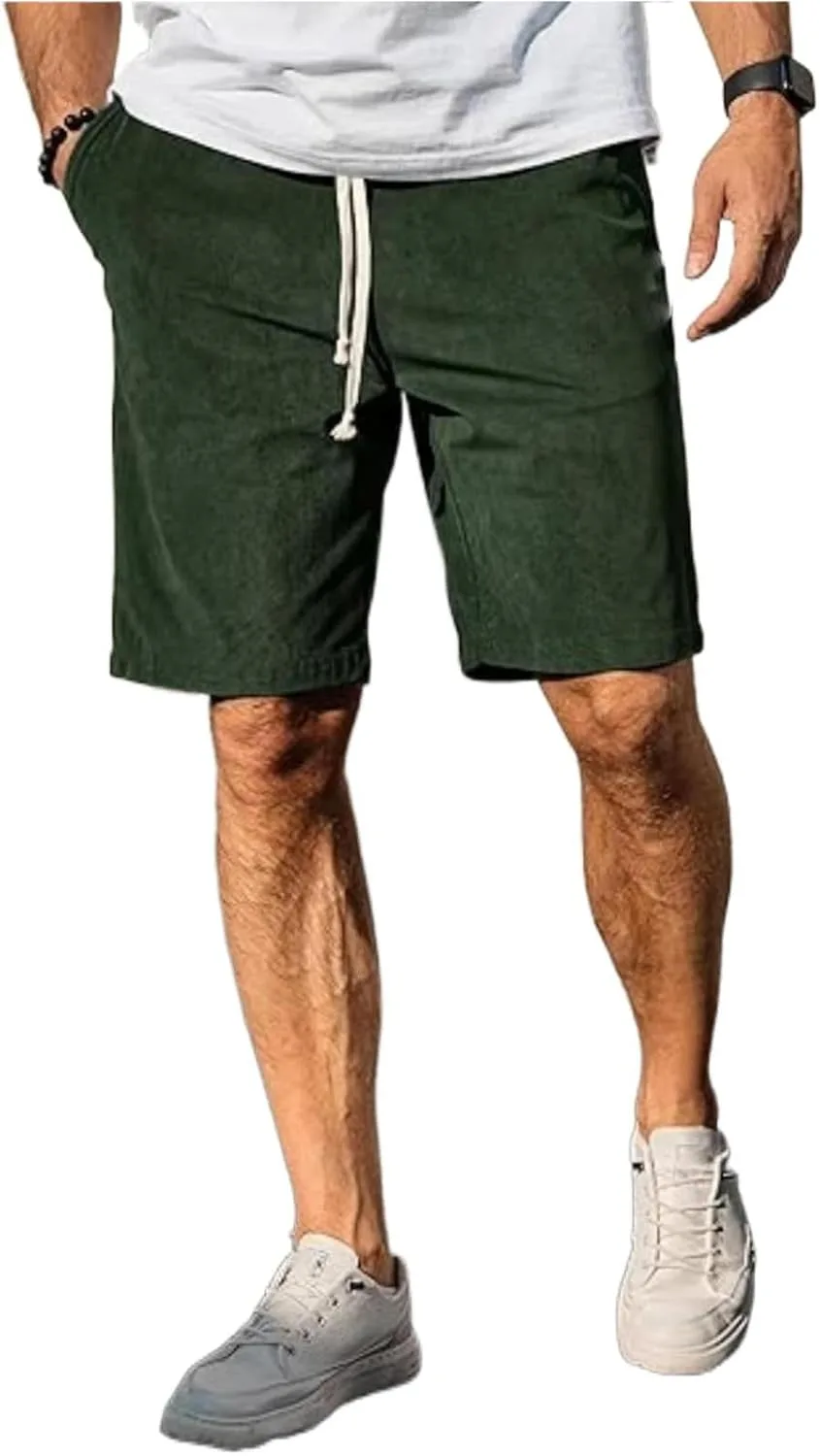 

GUOYUXIAO Мужские летние шорты из льняной смеси