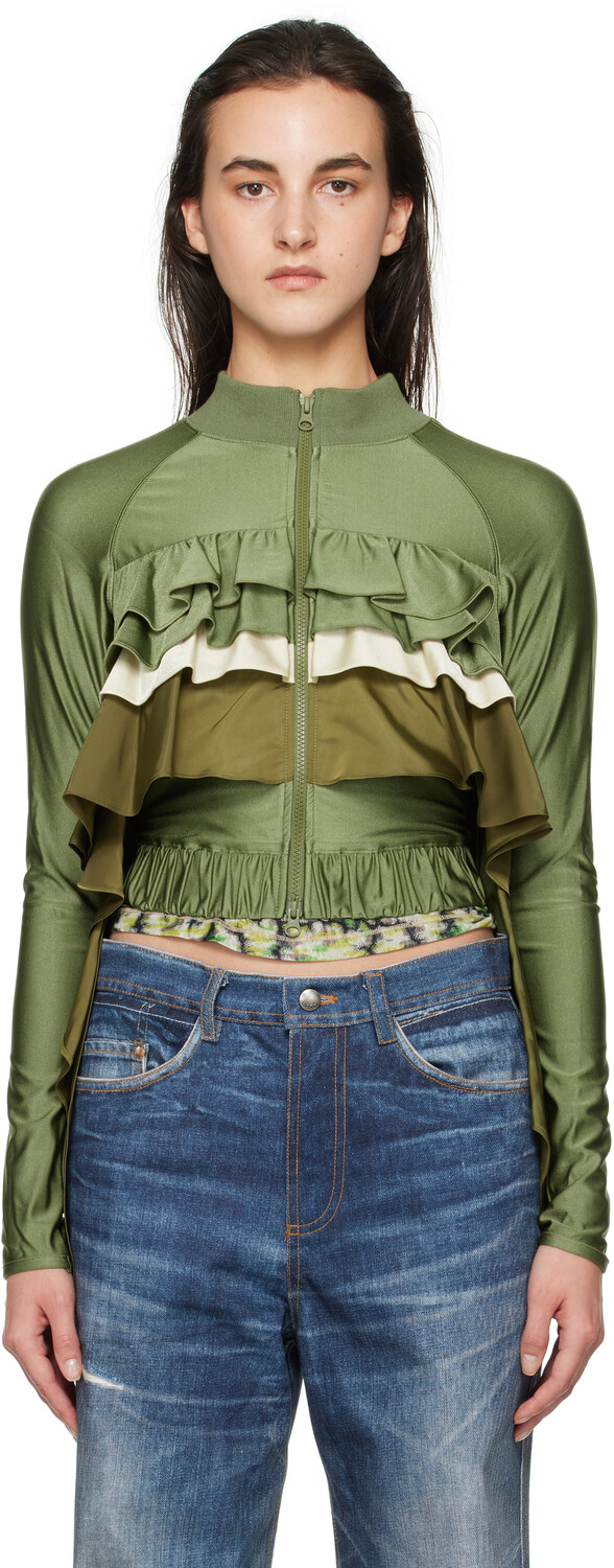 

Куртка Riley Ruffle Tight на молнии Andersson Bell, хаки