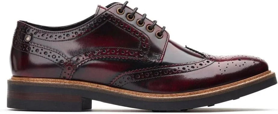 Мужские оксфорды Base London Woburn, Red 532 Hi Shine Bordo — фото 2